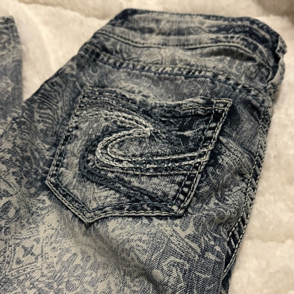 SILVER BRAND PRINTED CROPPED / CAPRI JEANS SIZE 25 - Picture 5 of 11